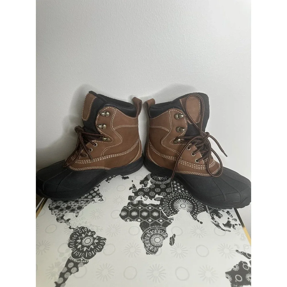 LL Bean Women's Insulated Waterproof Winter Snow Boots Brown Size 6.5 Medium‎